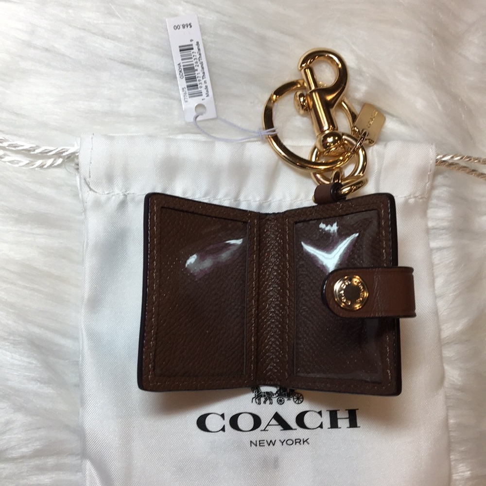 COACH Sign Canvas Picture Frame Bag Charm/Key Ring - Picture 5 of 8